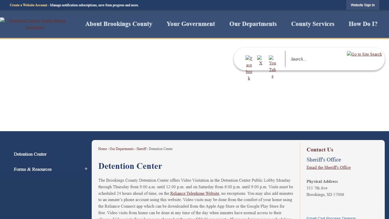 Detention Center Brookings County, SD - Official Website